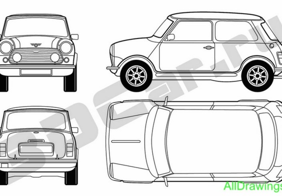 Austin Mini (1968) (Austin Mini (1968)) is drawings of the car